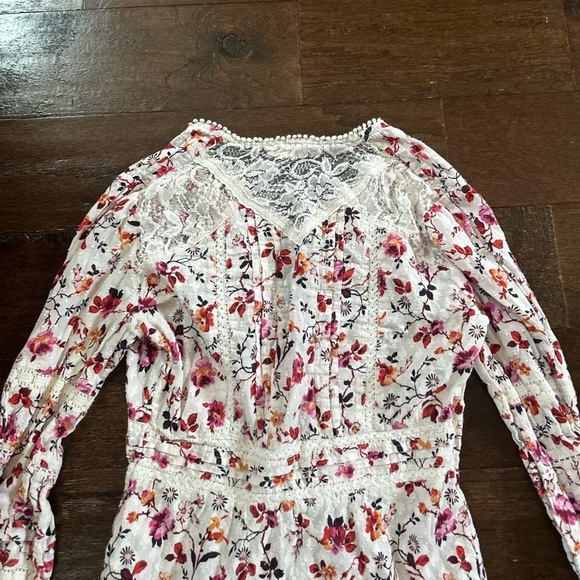 Anthropologie-Floral lace long sleeve blouse-Size 4-EUC - Picture 7 of 13